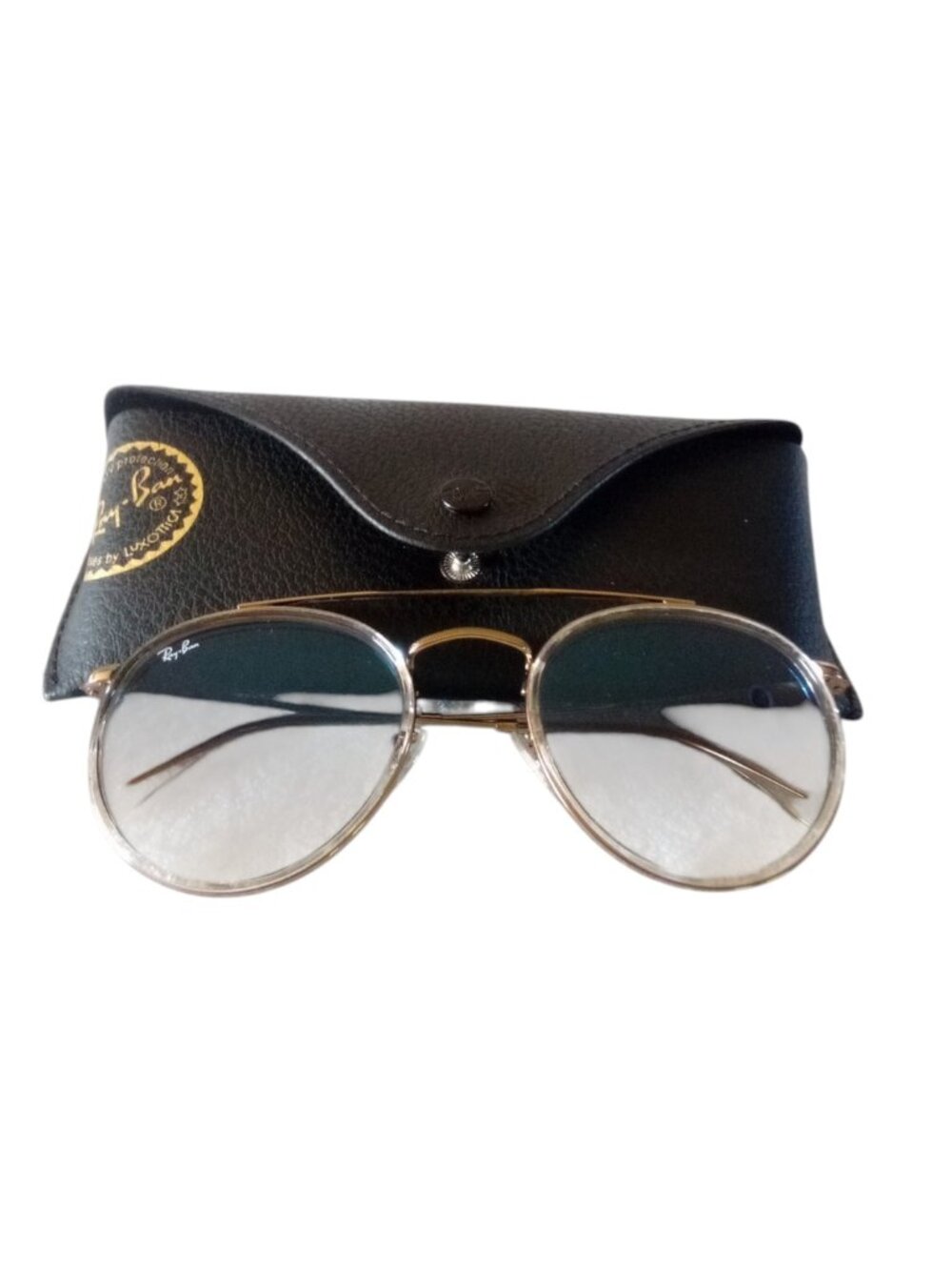 NEW RAY-BAN RB3647N Double Bridge Sunglasses Rose Gold / Blue Gradient 51mm